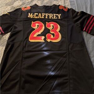 Christian McCaffrey Black SanFrancisco 49ers Stitched Jersey Size Large